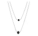 POSHFEEL Lava Stone Pendant Essential Oil Diffuser Multilayer Choker Necklace for Women, Silver