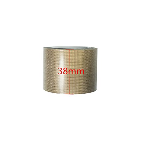 PTFE Coated Fabric Tape Teflon Adhesive Tape High Temperature Vacuum, Hand and Impulse Sealers Machine Sealing Tape 0.18mm Thick (38mm-5M)