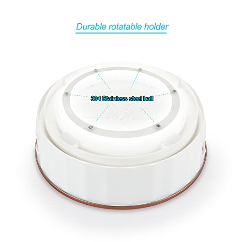 SEALON Lazy Susan Cabinet Organizer – Non-Slip Kitchen Turntable Organizer 360 Rotating Can Organizer for Pantry with 2 Handle 11.8 Inch