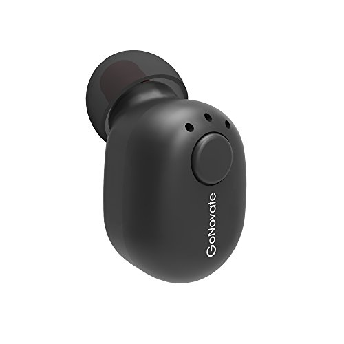 GoNovate Nano Bluetooth Earbud, Smallest Wireless Earbud with 6H Battery (Black and Silver)