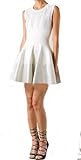 Celebritystyle luxury designer whir striped skater flare dress (S, white)