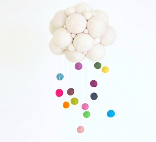 Rainbow Cloud Mobile, Baby Nursery Decor, Needle Felted Wool, Eco Friendly, Non Toxic