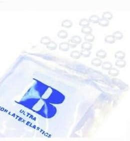 Pk of 5000 - Orthodontic Elastics Rubber Bands for Braces - 1/8 Inch Diameter - Clear - Non Latex - Made in The USA