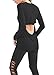 Mippo Long Sleeved Tops for Women Loose Fit Workout Tops for Women Women's Sexy Backless Yoga Shirts Cute Gym Clothes for Women Running T-Shirts for Women Black M