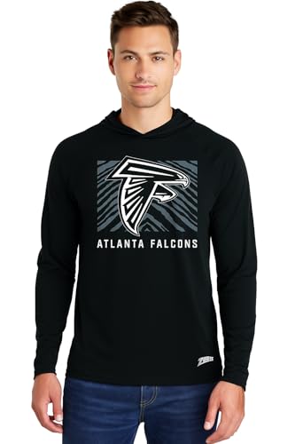 Zubaz NFL Men's (S-5XL) Team Name & Logo Lightweight Hoodie, Atlanta Falcons, Black Tunnel, Small at Amazon