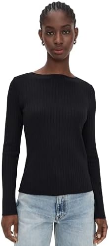 Everlane - The Cozy-Rib Long-Sleeve Tee - Black XX Small at Amazon