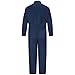 Bulwark FR-CEC2RG Men's Flame Resistant 9 oz Twill Cotton Classic Coverall with Hemmed Sleeves, Navy, 42