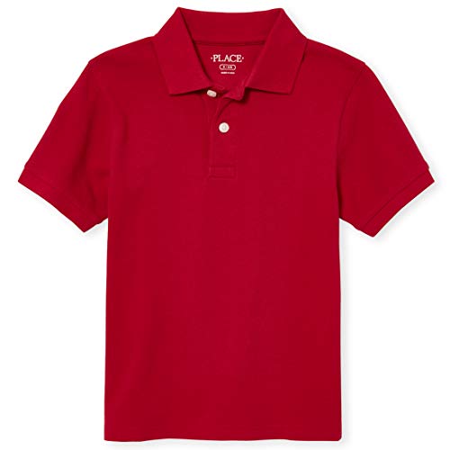 The Children's Place Big Boys' Short Sleeve Uniform Polo, CLASSICRED 4756, Medium/7/8