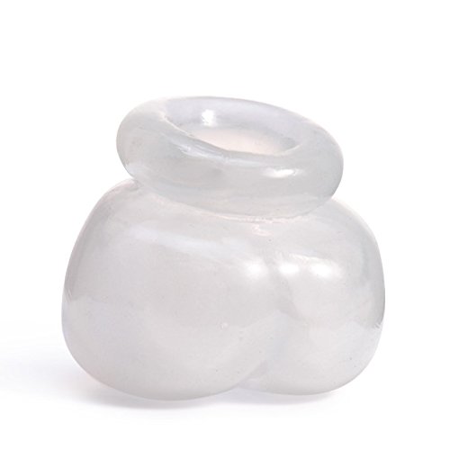 The Bondage Locker Silicone Scrotum Enclosure Cock Ring, Clear