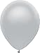 PartyMate 72004 5" Round Solid Color Latex Balloons, 50-Count, Metallic Shining Platinum primary