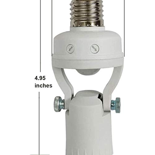 Motion Activated Light Socket,Adjustable Lamp Head Angle E26/E27 Smart Bulb Adapter,Auto On/Off