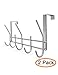 YUMORE Over The Door Hook,Stainless Steel Heavy Duty Door Hanger for Coats Robes Hats Clothes Towels, Hanging Towel Organizer,Space Saving Bathroom Hooks Use Directly Without Installation, Pack of 2