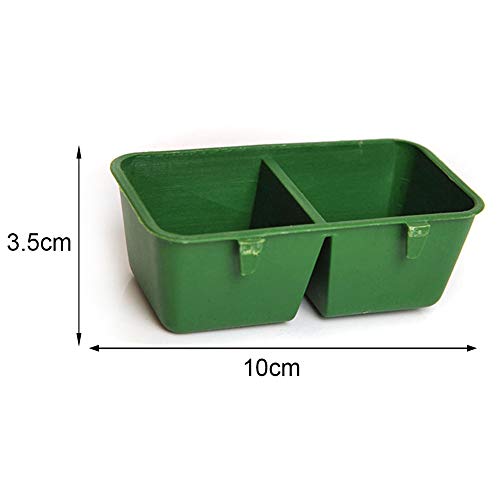 2 in 1 Parrot Food Water Bowl,Double Plastic Troughs Food Water Feeding Bowl Dish for Parrot Hamster Totoro Cage,Bird Food Feeding Dish Water Seed Feeder Bowl for Parrot Macaw African Grey Budgie