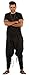 Men's Women's Harem Pants – 100% Cotton Samurai Style, Baggy Wide-Leg, Elastic Waist, 2 Pockets – Casual Yoga Lounge Wear Black