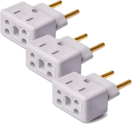 Kit 3 Adaptadores de Tomada Universal Bob Esponja Benjamin 10A/20A até 250V, Para 2 e 3 Pinos Grosso e Fino, Bivolt 110V/220V para Secadores, Chapinhas, Air Fryer, Eletrodomésticos e Eletrônicos