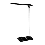 TaoTronics LED Desk Lamp, Dimmable LED Table Lamp, Cool White Reading Light, Eye-caring Book Light (3-Level Dimmer, Touch-Sensitive Control, Night Light, Glossy Black, 6W)