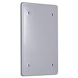 1-Gang Weatherproof Cover, Plastic, Blank, Gray