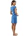 PattyBoutik Women Boat Neck Cap Sleeve Dress (Bright Blue Small)