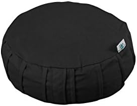 Zen Naturals Zafu Meditation cushion. Buckwheat filled yoga bolster and floor pillow with minimalist design. 18โw x 6โh OR 14โw x 6โh. Meditation pillow for all levels. No more achy joints.