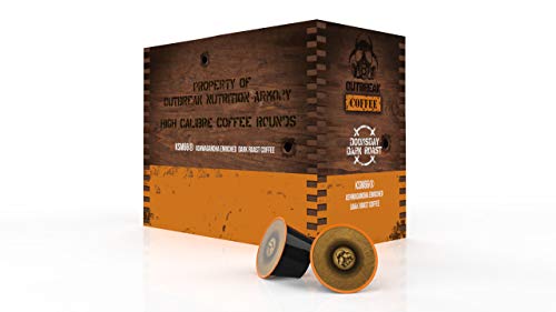 OUTBREAK COFFEE - KSM66 ASHWAGANDHA ENRICHED (Doomsday Dark Roast) 24 x K-CUP PODS