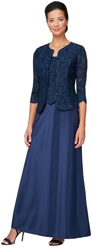 Amazon.com: Alex Evenings Women's Petite Two-Piece Set with Dress and  Jacket (Regular Sizes), Eggplant, 6P : Clothing, Shoes & Jewelry