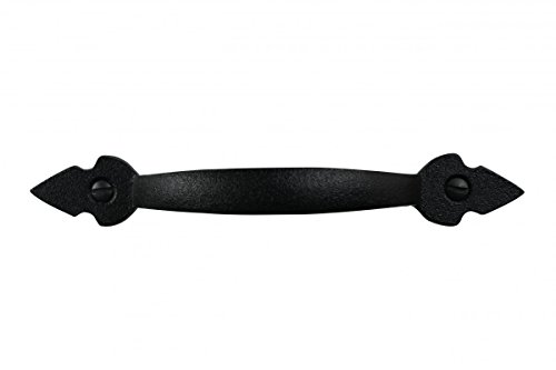 Door Or Drawer Pull Black Wrought Iron Fleur De Lis 5 1/2