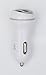 Apple iPhone Car Charger by wiAmp for iPhone 6, iPhone 6 Plus, 6Plus, 6S, 6S Plus, 5, 5S, 5C, SE - 2.1 Amp - Dual USB Compact - White Cable & Charger (Gray)