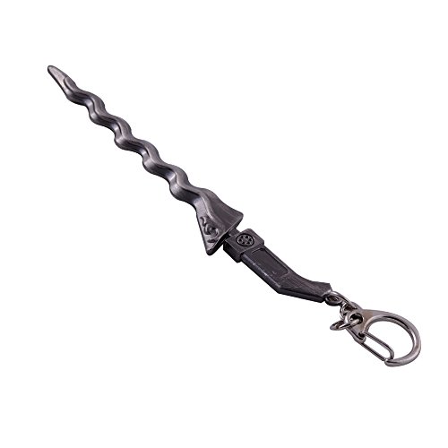 Mallofusa Miniature Gray Metal Keris Assault Knife Gun Model Keychain Bag Pendant