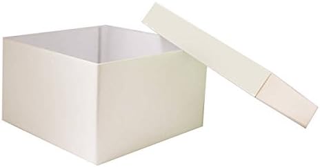 Luxurious Gift Box for Birthdays, Christmas, Weddings or Corporate Gifts Pearlised Gold Square Gift Box 175 x 175 x 105mm (Ivory)