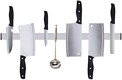 Knife Strip Magnetic - 20inch Kitchen Knife Holder 304 Stainless Steel Knife Magnet Storage Securely Holds Your Knives & Keeps Your Kitchen Organized