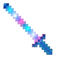 QuStars Blue Light-Up Diamond Pixel Sword LED Flashing Lights