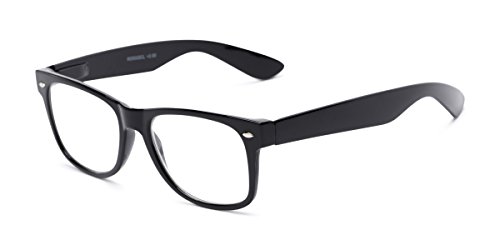 Readers.com Reading Glasses: The Mooresville Reader, Plastic Retro Square Style for Men and Women - Matte Black, 2.25