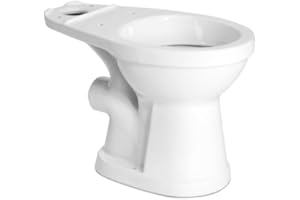 Saniflo 003 Round Toilet Bowl, Rear Spigot Bowl, Round Front, White