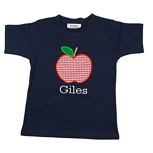Back to School Apple Applique Outfit for Boys (q) 3/4T Shirt Only