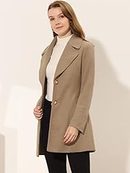 Allegra K Women's Elegant Notched Lapel Button