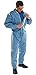 AMZ Disposable Coveralls for Men, Women, X-Large. Pack of 5 Blue Spunbond Polypropylene Hazmat Suits. Protective Suits with Zip Closure, Open Wrists and Ankles. Unisex Painters Suit