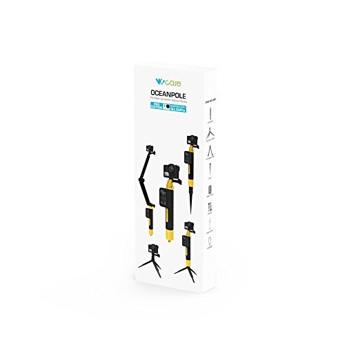 WoCase OceanPole (Pro Edition) GoPro Handle Floating Hand Grip for GoPro HERO4 HERO3+/3/2/1 Cameras for ALL water sports (Scuba Diving /Storage Compartment/Lost Preventing Wrist strap/Portable with Carabiner)