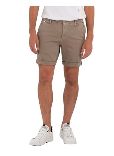 Replay Short Hyperchino Regular Fit avec Stretch, Gris (Coffee Cream 225), 40 Homme