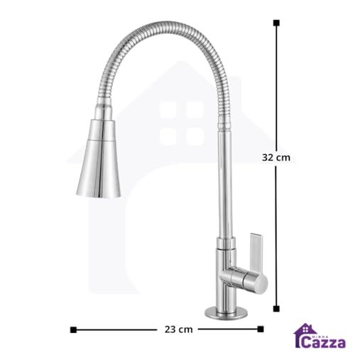 Torneira de Cozinha Gourmet Bancada Pia Flexível 1/4 de Volta Cromada ABS