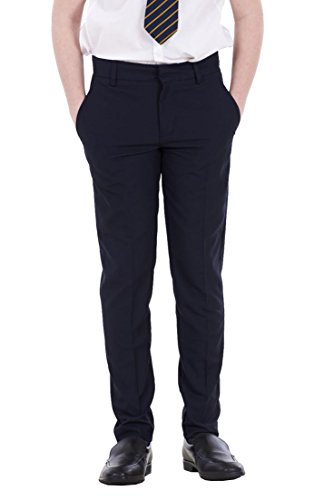 boys black skinny school trousers