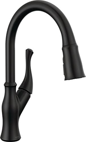 Delta Faucet Ophelia Mattschwarz Küchenarmatur Schwarz, Küchenarmaturen mit herausziehbarem Sprüher, Küchenspüle, Wasserhahn für Küchenspüle, magnetischer Docking-Sprühkopf, mattschwarz 19888Z-BL-DST