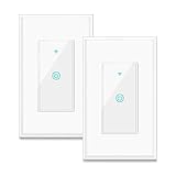Smart Switch, Aicliv WiFi Light Switch Works with Alexa, Google Home and IFTTT, Requires Neutral Wire, Easy In-Wall Installation, Control Light Remotely via App, No Hub Required, 2 Packs