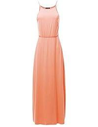 SSOULM Maxi vestido con cuello halter para mujer con abertura lateral y talla grande