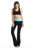 Viosi Women's Premium 250gsm Fold Over Cotton Spandex Lounge Yoga Pants