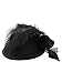 Mini Top Hat Fascinator Hair Clip Bow Feather Pearl Dancers Burlesque Showgirl Black