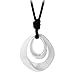 HONGYE Brushed Pendant Necklace for Men for Women (Silver)