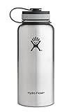 Hydro Flask Insulated Stainless Steel Water Bottle, Wide Mouth, 40-Ounce, Stainless