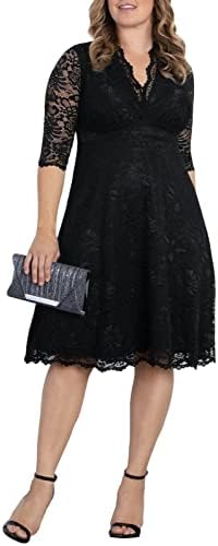 fcuk black lace dress NWT French Connection Black Lace Puff Sleeve Fit & Flare Cocktail Party  Dress 8