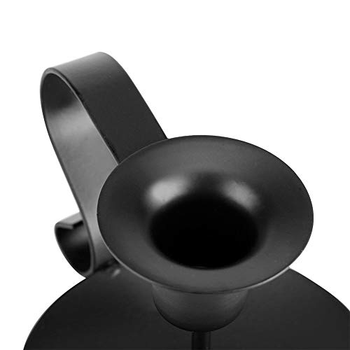 image for Sfeexun Retro Iron Simple Black Chamberstick Candlestick Holders Taper