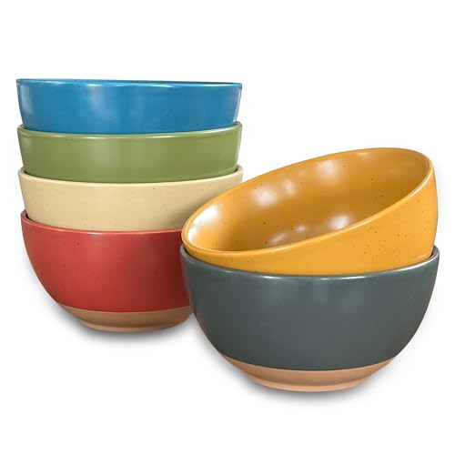 Photo 1 of Mora Ceramic Artisan Matte Small Dessert Bowls - 16oz, Set of 6 - Microwave, Oven and Dishwasher Safe, For Rice, Ice Cream, Soup, Snacks, Cereal, Chili, Side Dishes etc - Microwavable Kitchen Bowl